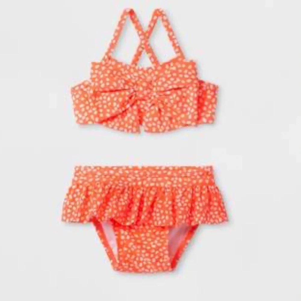 20. Cat & Jack Girls' Swimwear pink polka dots